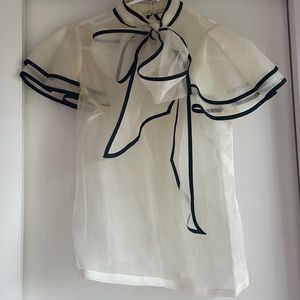 Reddoll 100% silk sheer bow top size 2
